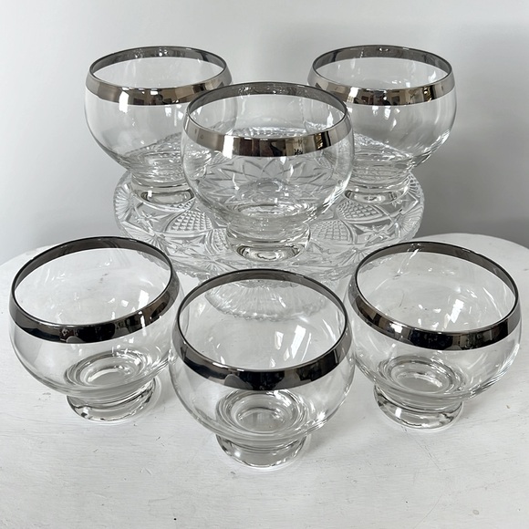 Midcentury 6 Lowball Allegro Band Cocktail Glasses - Picture 6 of 10